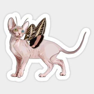 Sphynx Moth Flitter Kitty Sticker